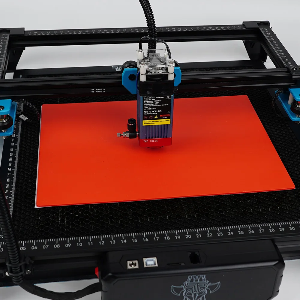 Imagem -06 - Coolook Máquina de Marcação a Laser a4 Folha de Borracha Carimbo para Co2 Laser Cortador e Máquina de Gravação a Laser a4 Tamanho 23 mm Vermelho e Cinza