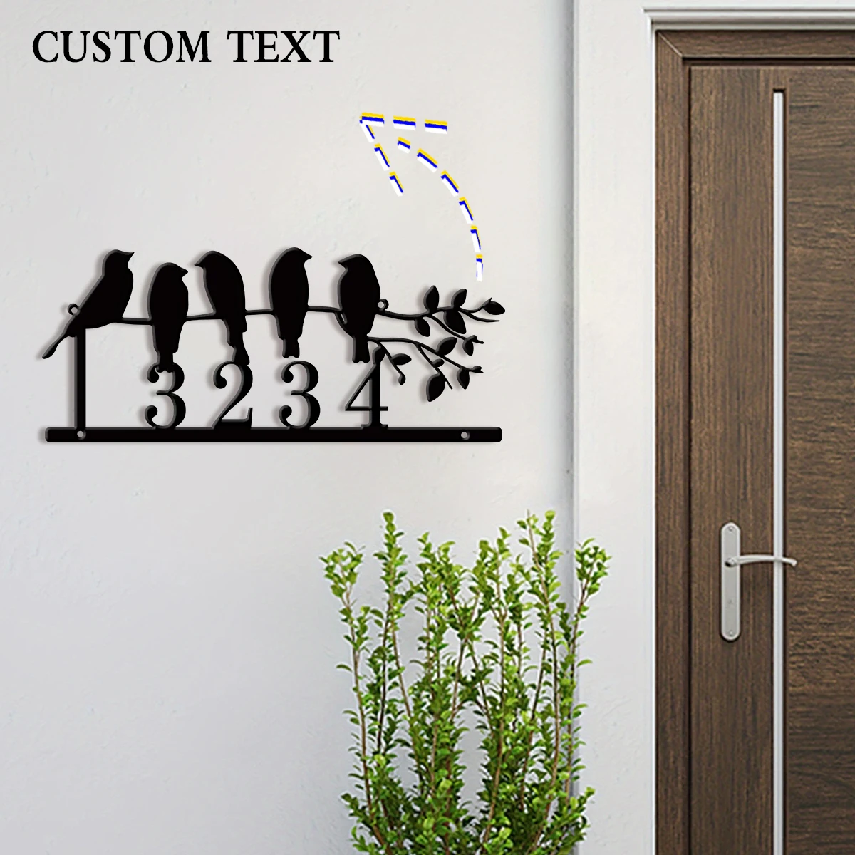 1pc Custom bird Metal House Number Sign, Outdoor Decor, Graduation Gift, The Best Gift for Family, Friends , Lovers - view 2