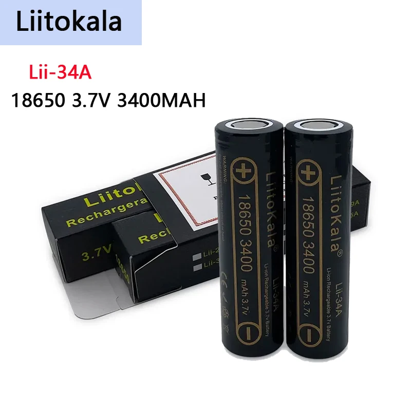 

2/4/8 PCS Liitokala Lii-34A 18650 Battery 3.7V 3400mAh Rechargeable Li-ion Battery for Flashlight Torch MP3 Player LED Lamp