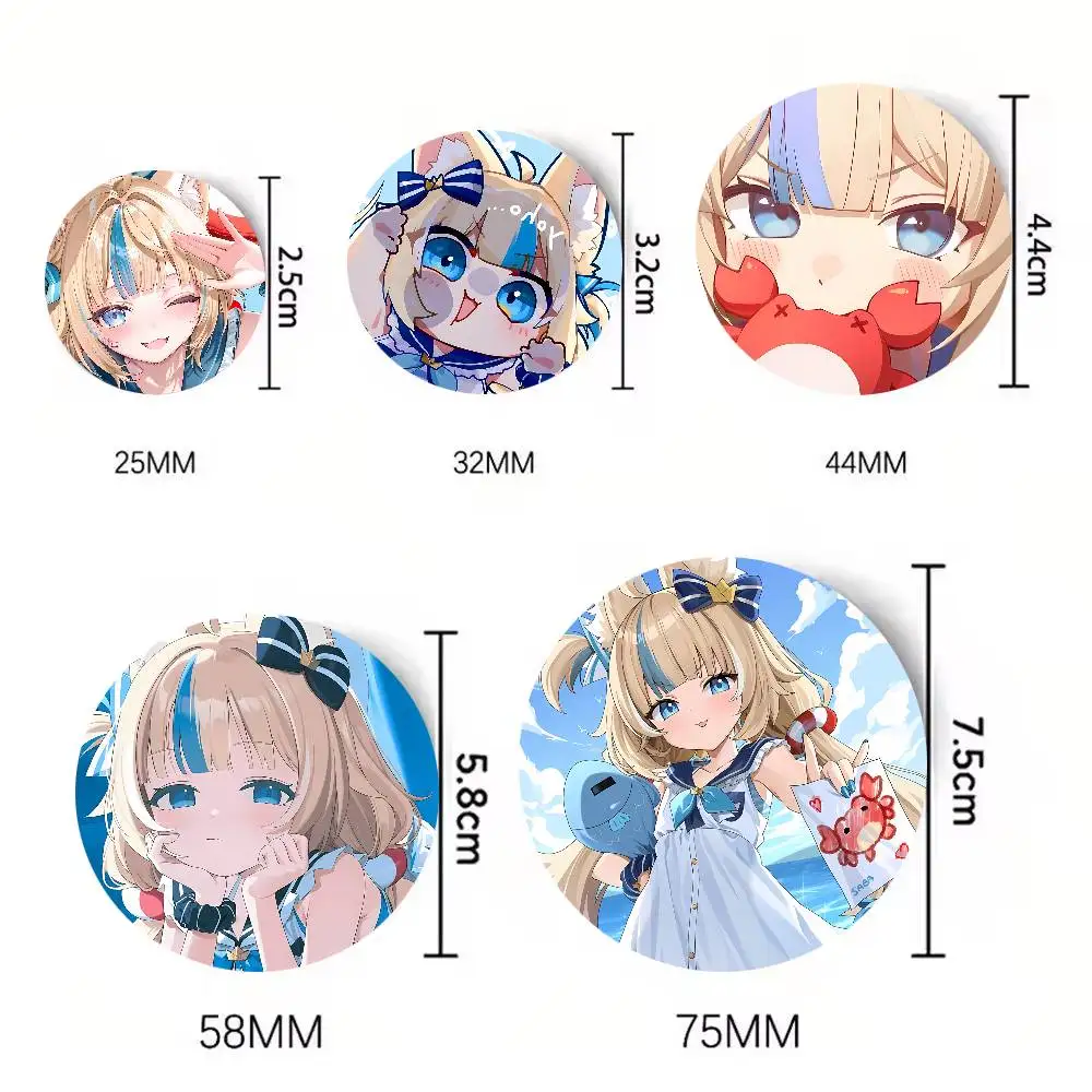 Sameko Saba Anime Girl Badge Cute Cat Ear Virtual Character Badge Collectible Lapel Pin For Backpack Clothing Jacket Decor Gift