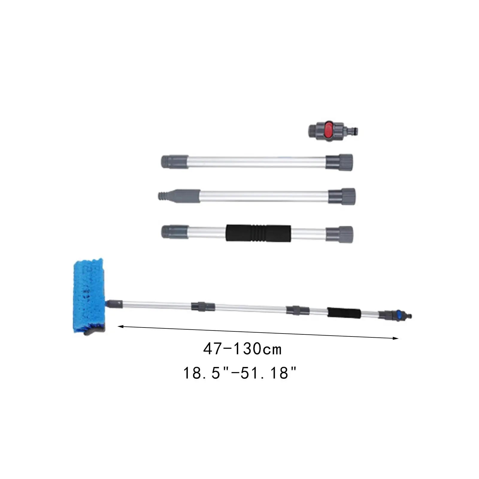 Autoreinigingsborstel SUV Boot Zonnepaneel 51" Autowasborstel met lange steel