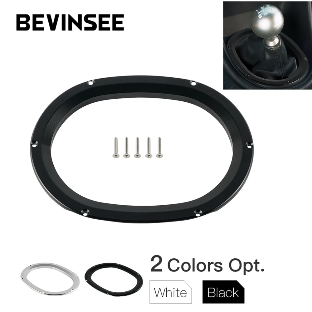 

BEVINSEE Aluminum Shift Trim Bezel Gear Shift Panel Cover Trims for Ford Mustang GT V6 1994-2004