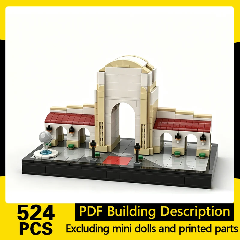 City Street View Model MOC Building Bricks Studios Gate Entrance Modular Technology Gifts Holiday Assemble Children Toys Suit