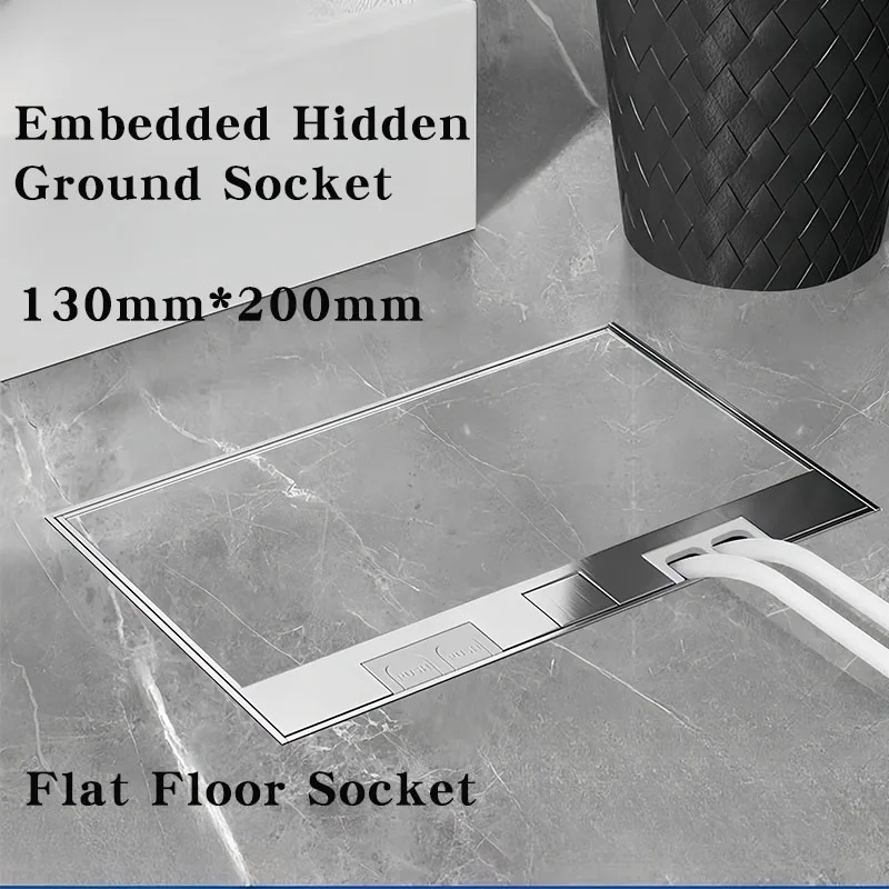 130mm*200mm Embedded Hidden Ground Socket FR/UN/US/EU/UK Outlet Recessed Floor Receptacle Floor socket 250v Built In Socket