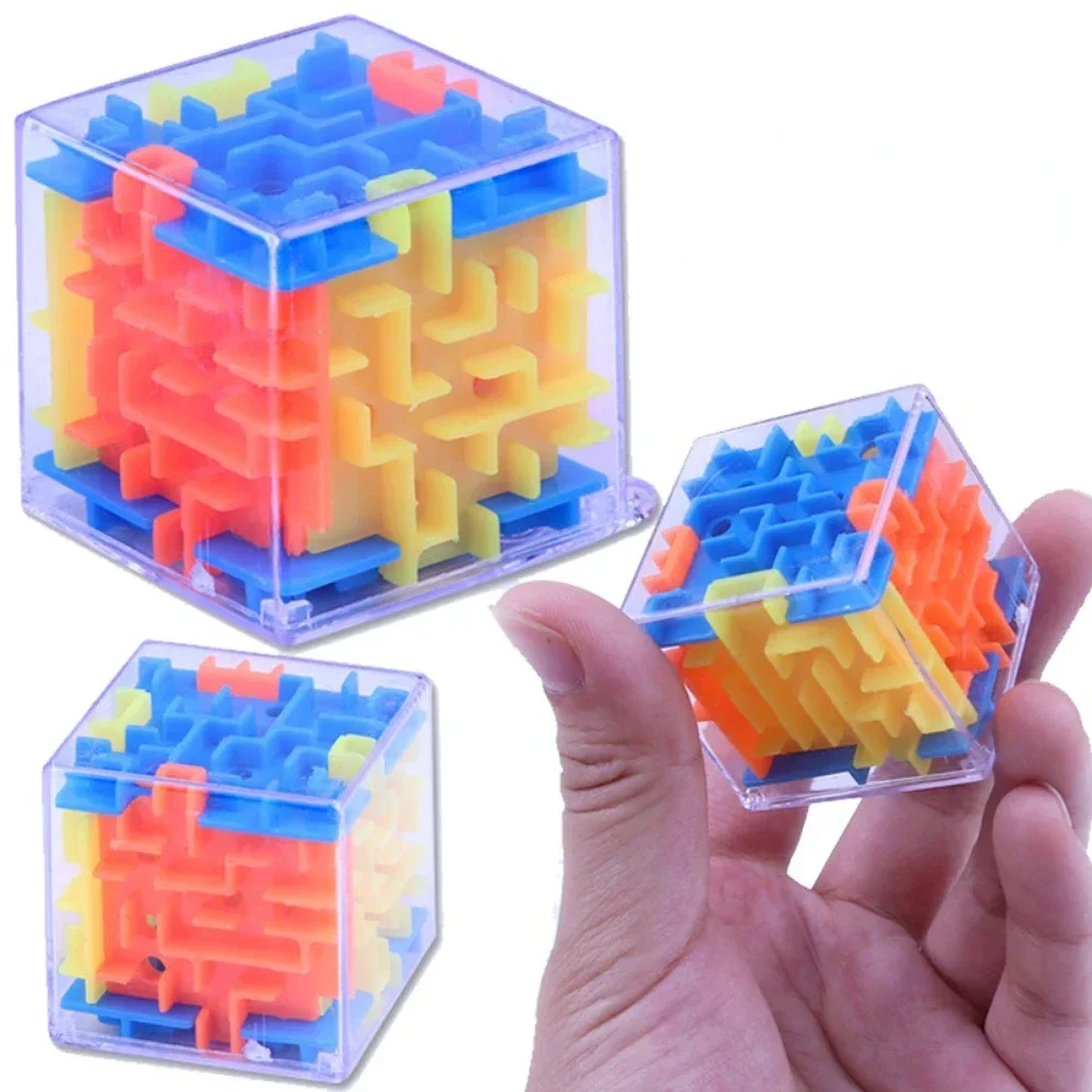 Fun 3D Maze Educational Toy Mini Magic Cube Puzzle Toys Brain Teasers Challenge Kids Early Educational Games Relieve Stress Toy