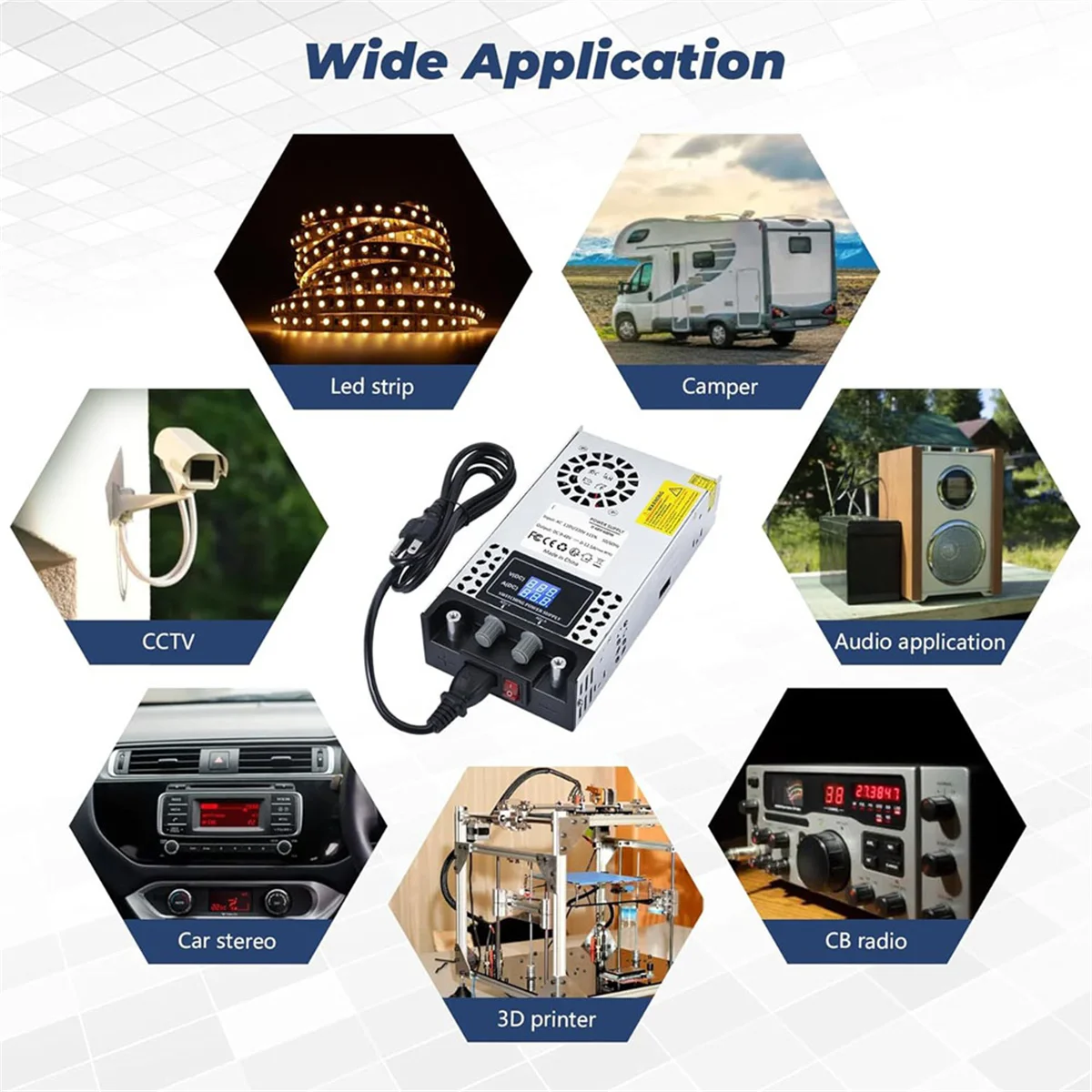 A62X AC TO DC Converter 60V DC 0-60V 0-10A SMPS สูงสุด 600W Switching Power Supply US Plug