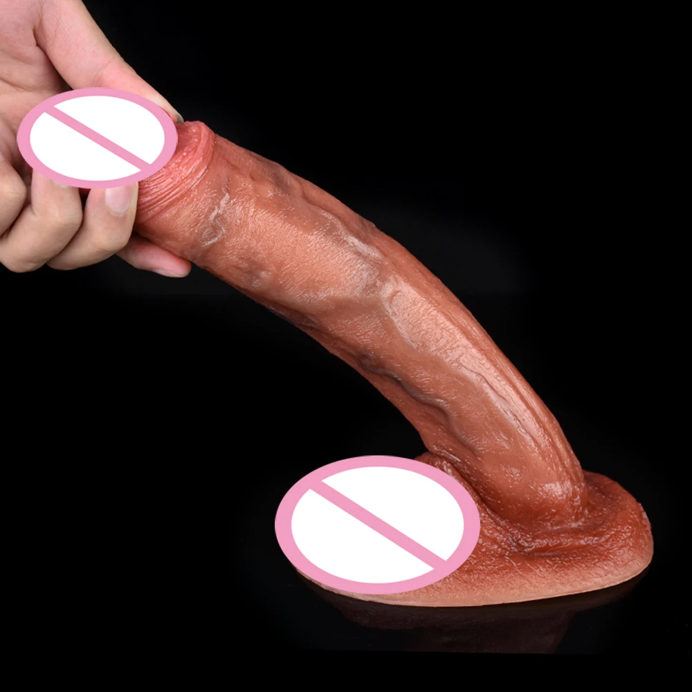 FAAK Silicone Realistic dildo With Sucker Strapon Artificial Penis Sex Toys For Women Female Masturbator Skin Touch Anal Plug