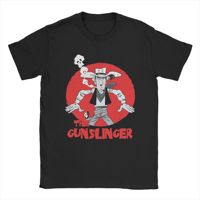 The Gunslinger Old West Adventure Lucky Luke T Shirt for Men Pure Cotton Fun T-Shirts Crew Neck Tee Shirt Clothes Big Size