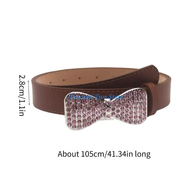 HX6F الكبار بريق Bowknot مشبك حزام خصر قابل للتعديل دبوس مشبك حزام خصر Harajuku حجر الراين حزام خصر لملهى ليلي #6