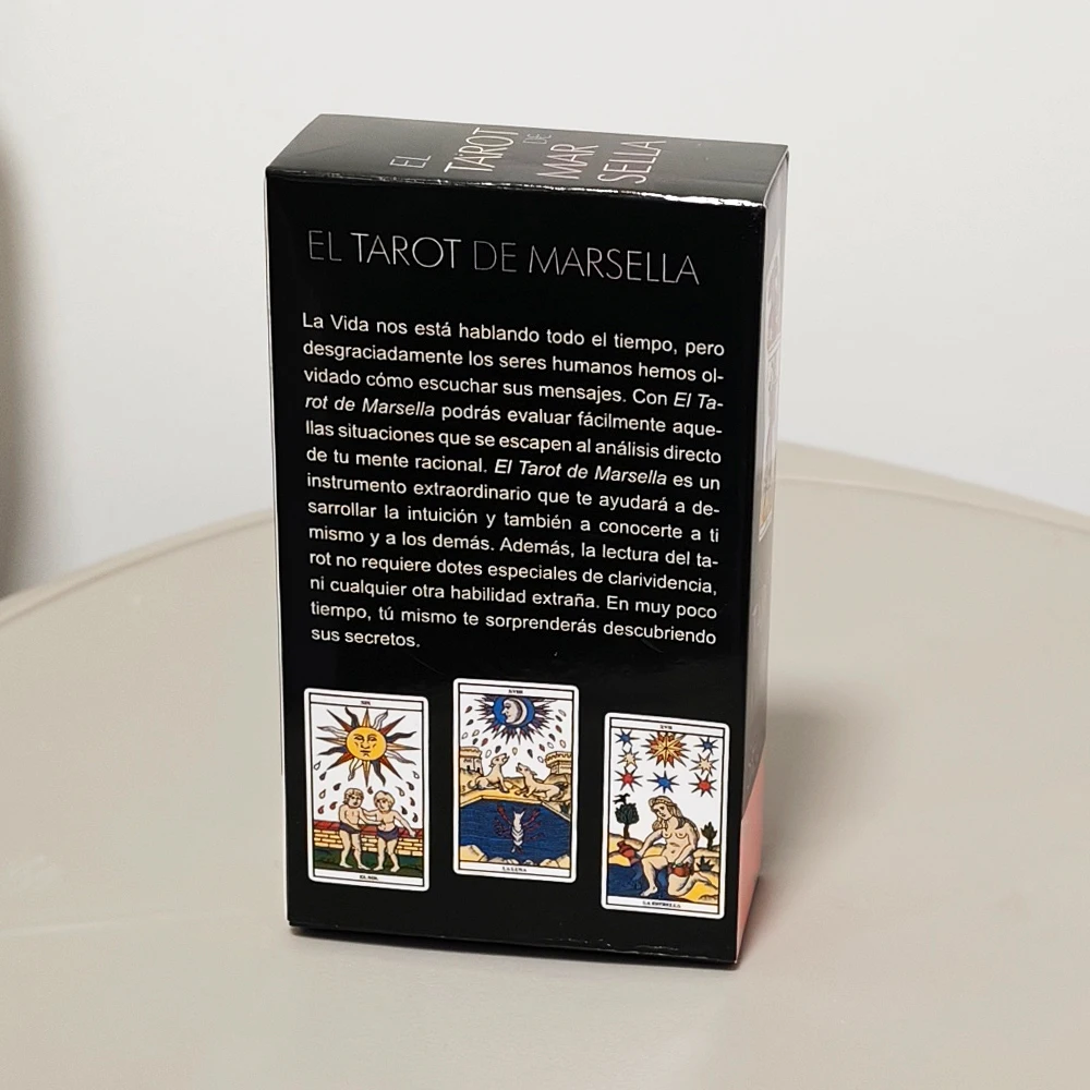 El Tarot De Marsella (الطبعة الإسبانية) 78 قطعة بطاقات التارو 10.3*6 سم استنادًا على نظام Marseille #3
