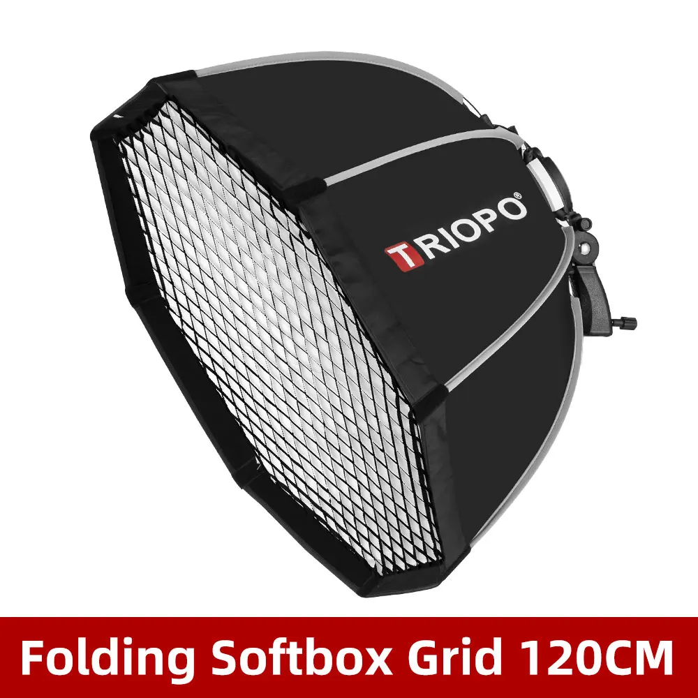 Triopo KS serie 55cm 65cm 90cm 120cm Speedlite draagbare octagon paraplu softbox + honingraat raster voor buitenflits softbox