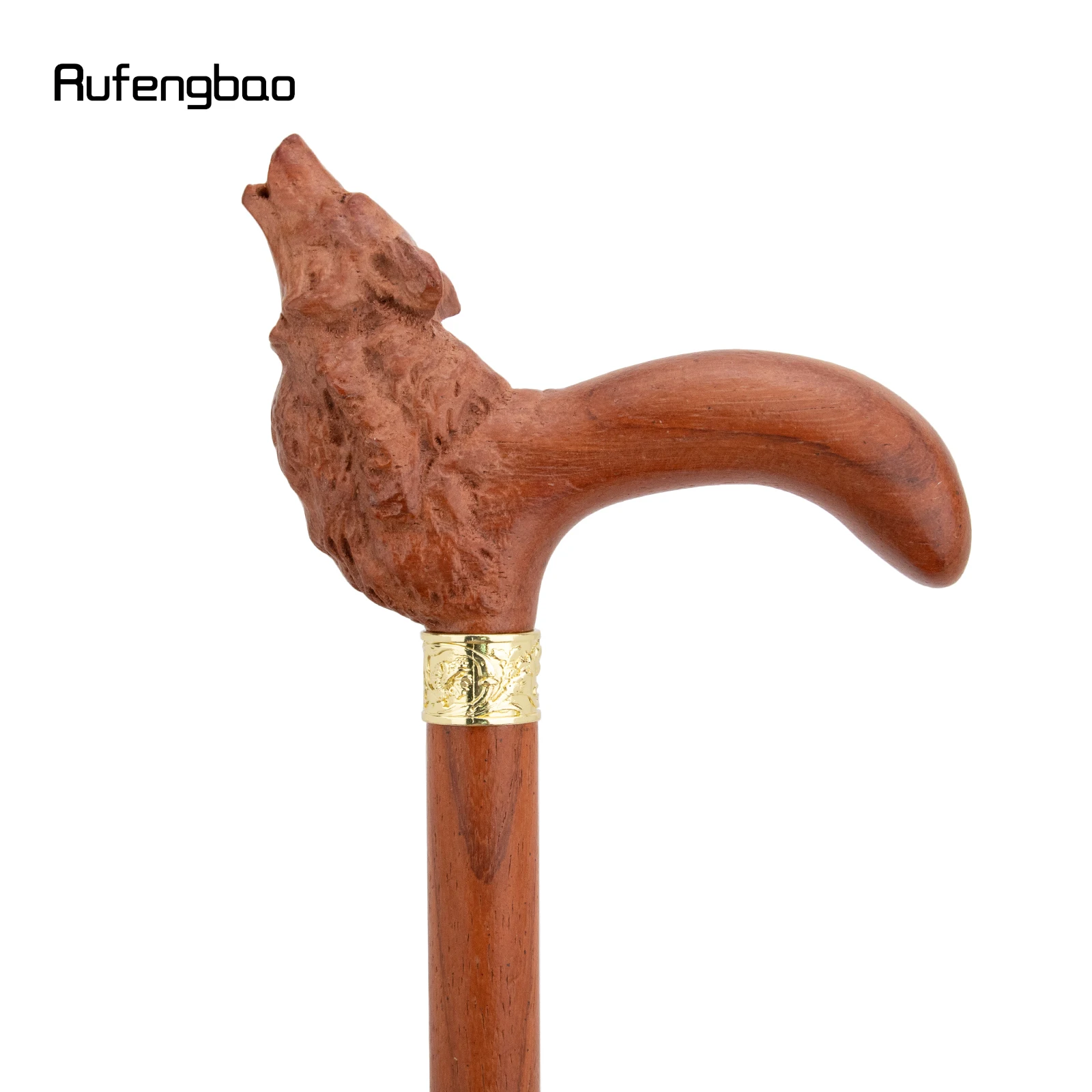 البني الأحمر الذئب خشبية عصا الموضة الزخرفية مصاص دماء تأثيري حفلة الخشب عصا للمشي هالوين الصولجان العصا Crosier 95 سنتيمتر