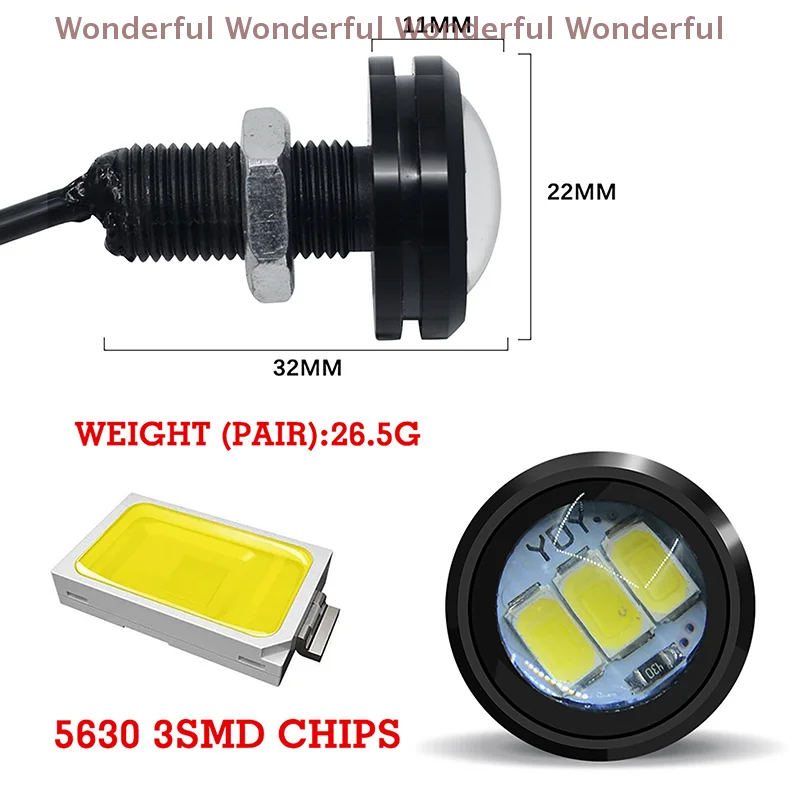 

Car LED Eagle Eye Lights; Motorcycle Blinkers; High Capacity Reverse Lights; License Plate Illumination; Safety Brake Lights
