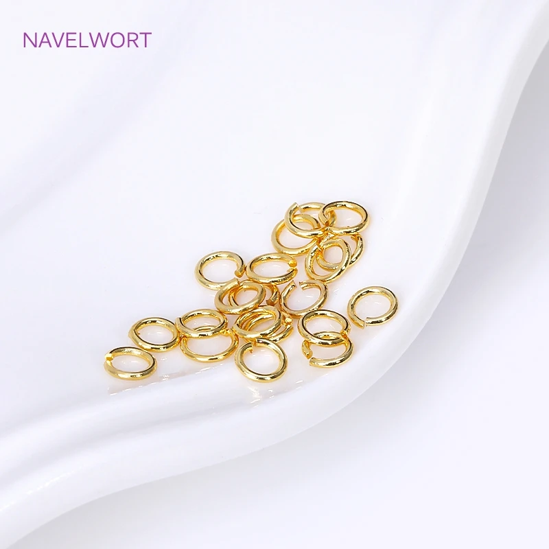 18K Gold Plated Brass Split Rings Calotte Crimp Bead Tip Knot Cover Lobster Clasp DIY Jewelry Making Supplies Wholesale