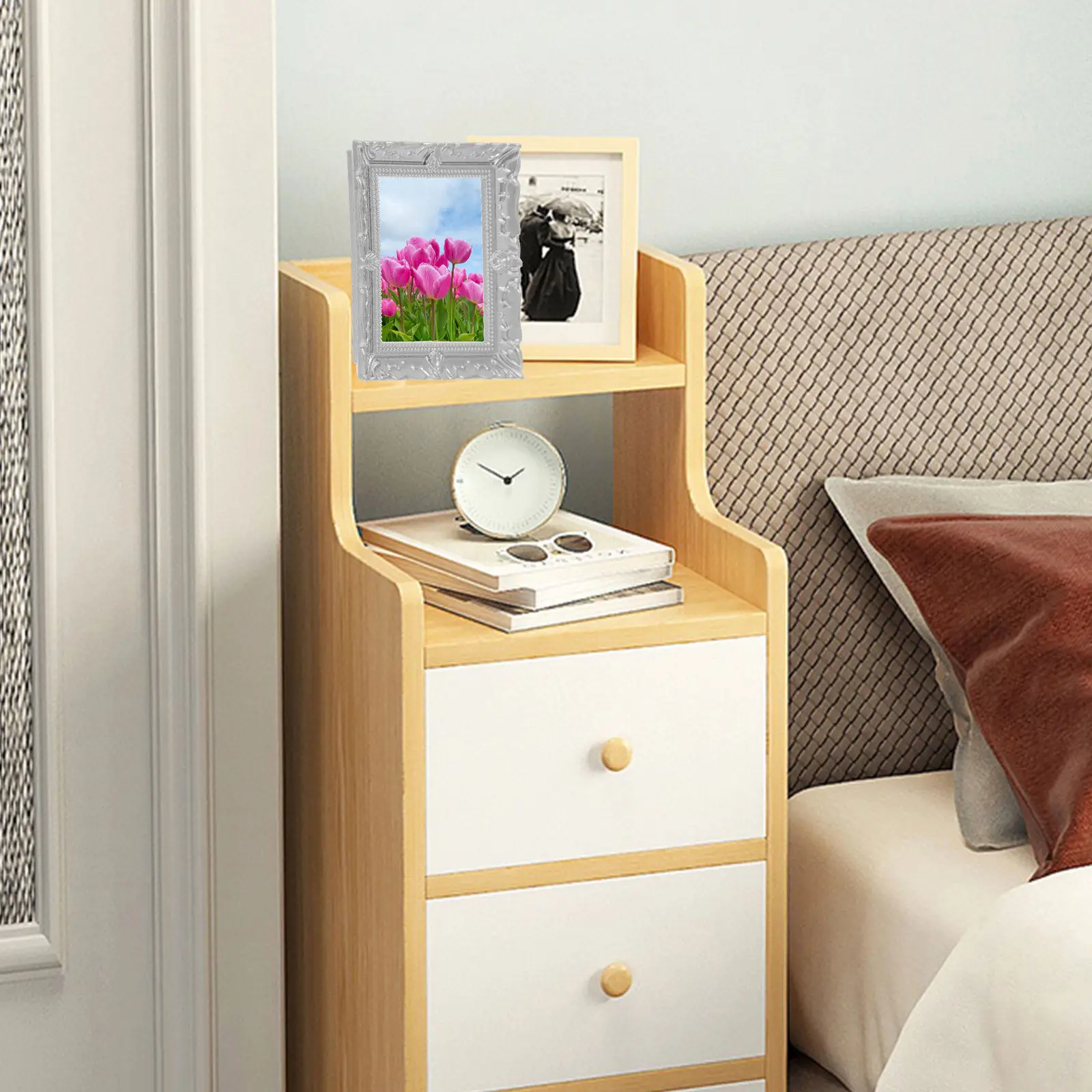 

Набор из 5 миниатюрных винтажных фоторамок из смолы для миниатюрного домика, декоративные рамки для фотографий, украшения для микроландшафта, миниатюрные украшения для дома