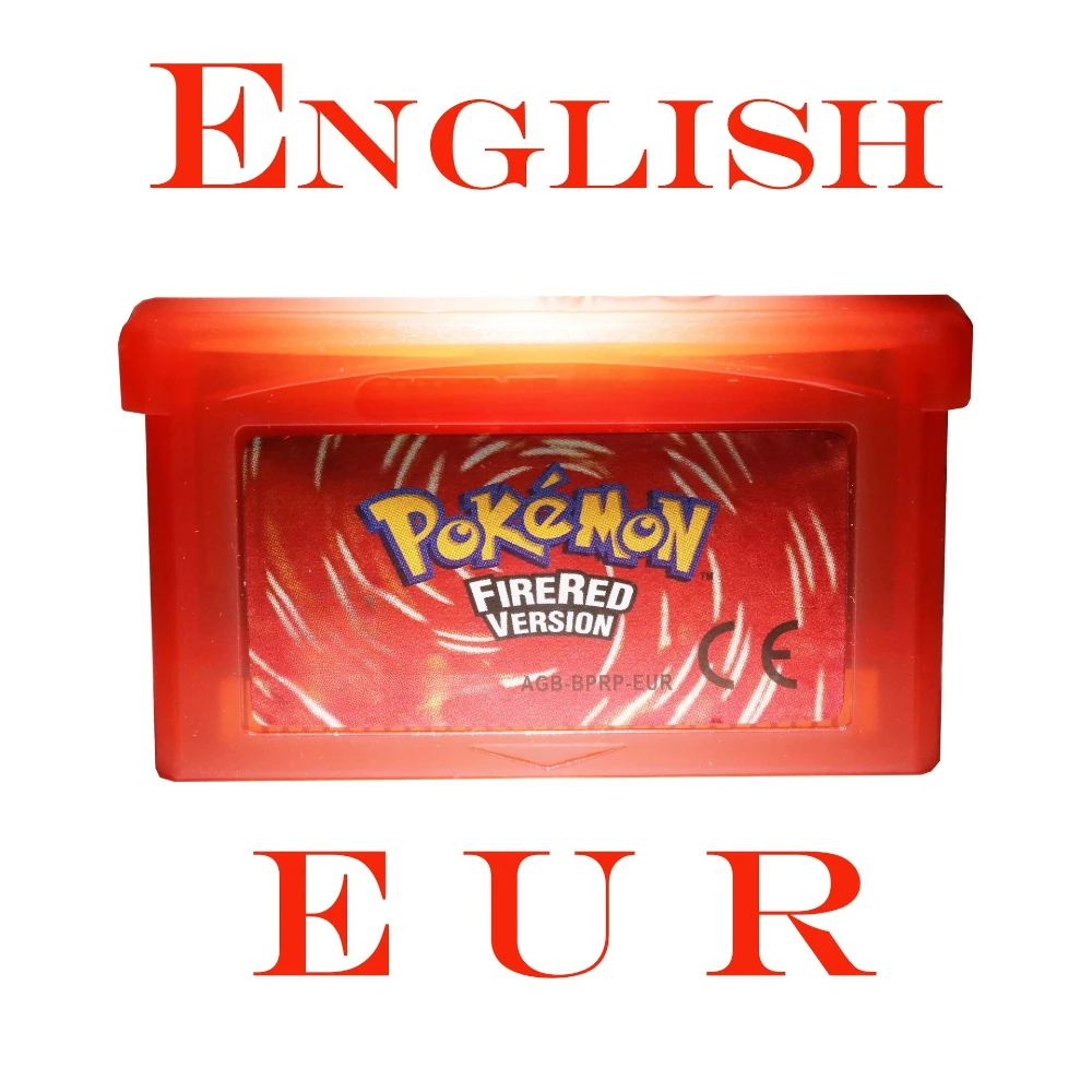 GBA-Spielkarten, Videospiel, Kassetten, Pokemon-Spiel, Blau/Rot/Grün/Blattgrün/Fiery Red, europäische Version, Englisch
