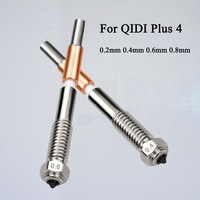 0.4mm 0.2mm 0.6mm 0.8mm Bimetal Nozzle For QIDI Plus 4 Nozzle Hotend Accessories Integrated Nozzle Ceramic Quick Swap Nozzle
