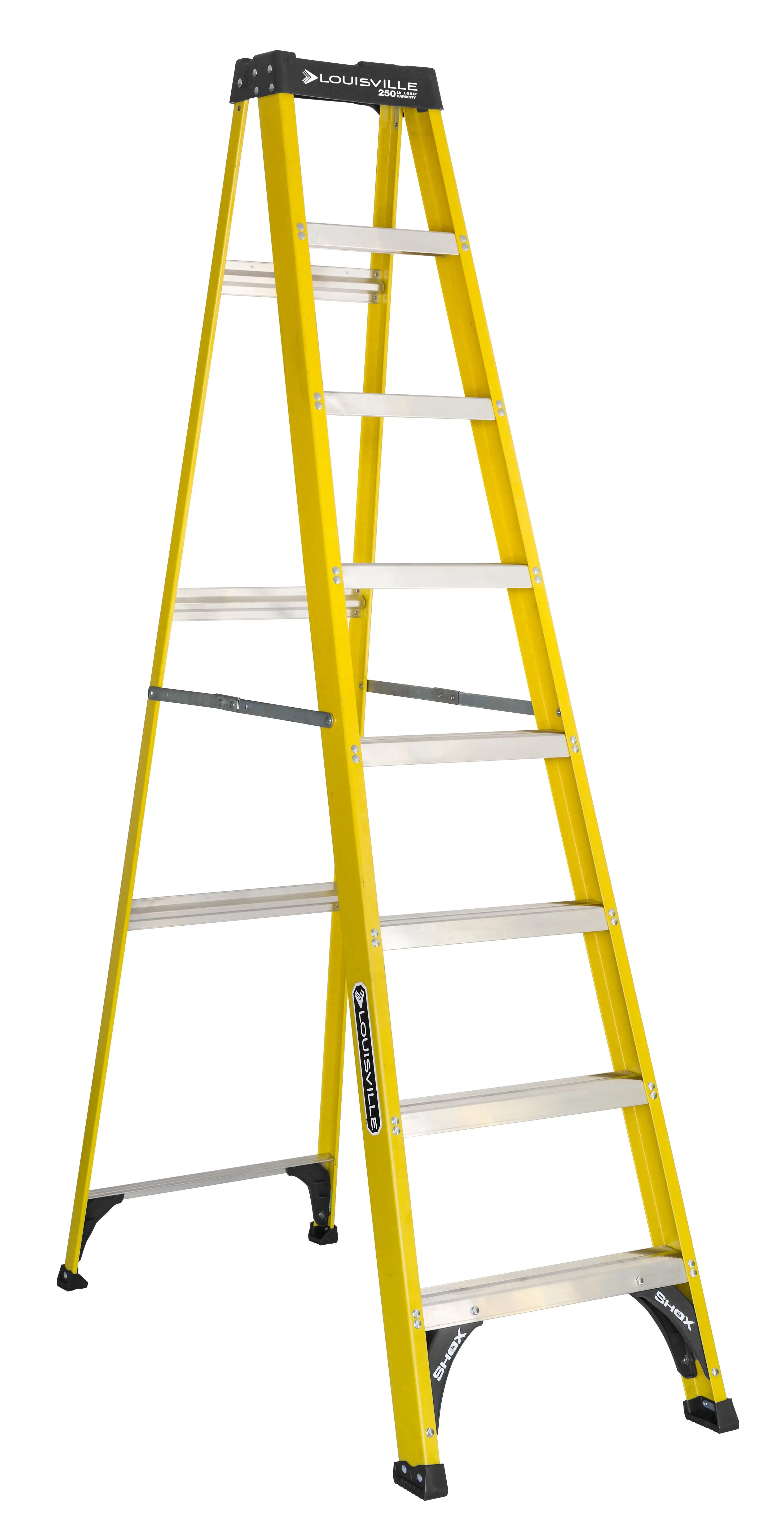 8' Fiberglass Step Ladder, 12' Reach, 250 lbs Load Capacity, W-3118-08