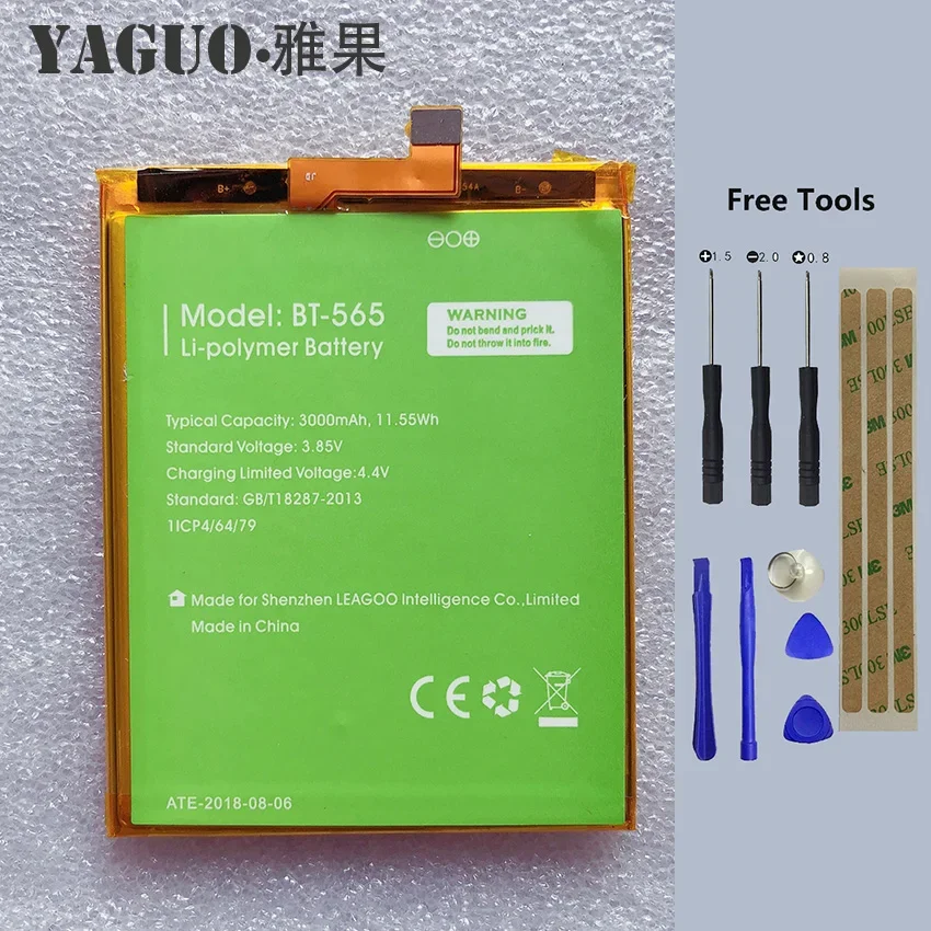 

100% Original BT-565&BT-566 3000mAh Battery For Leagoo KIICAA Mix T5 T5C BT565 BT566 Phone Bateria Batterie Baterij + Free Tools