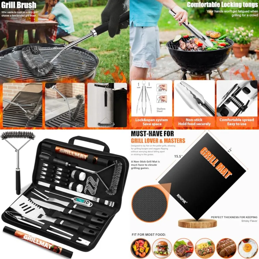 

31pcs BBQ Grill Accessories Gifts for Men Dad, Heavy Duty Grilling Tools Gift Set for Father's Day, Stainless Steel BBQ Utensil