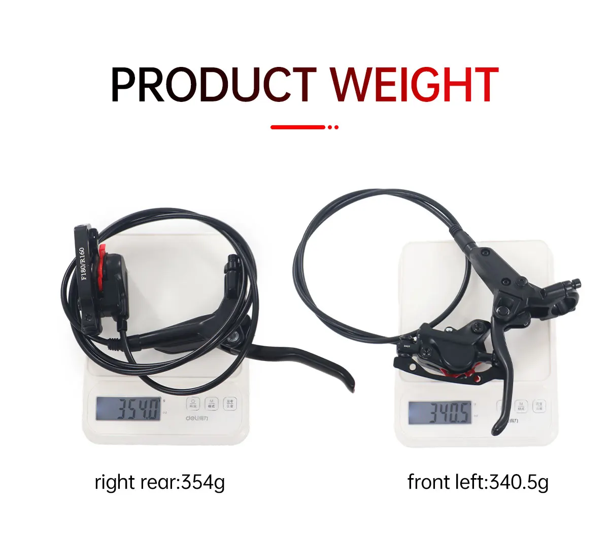 TESNO M500 2-Piston MTB Hydraulic Disc Brake Set Aluminum Alloy Front And Rear Bicycle Brakes with Silicone Protective Covers