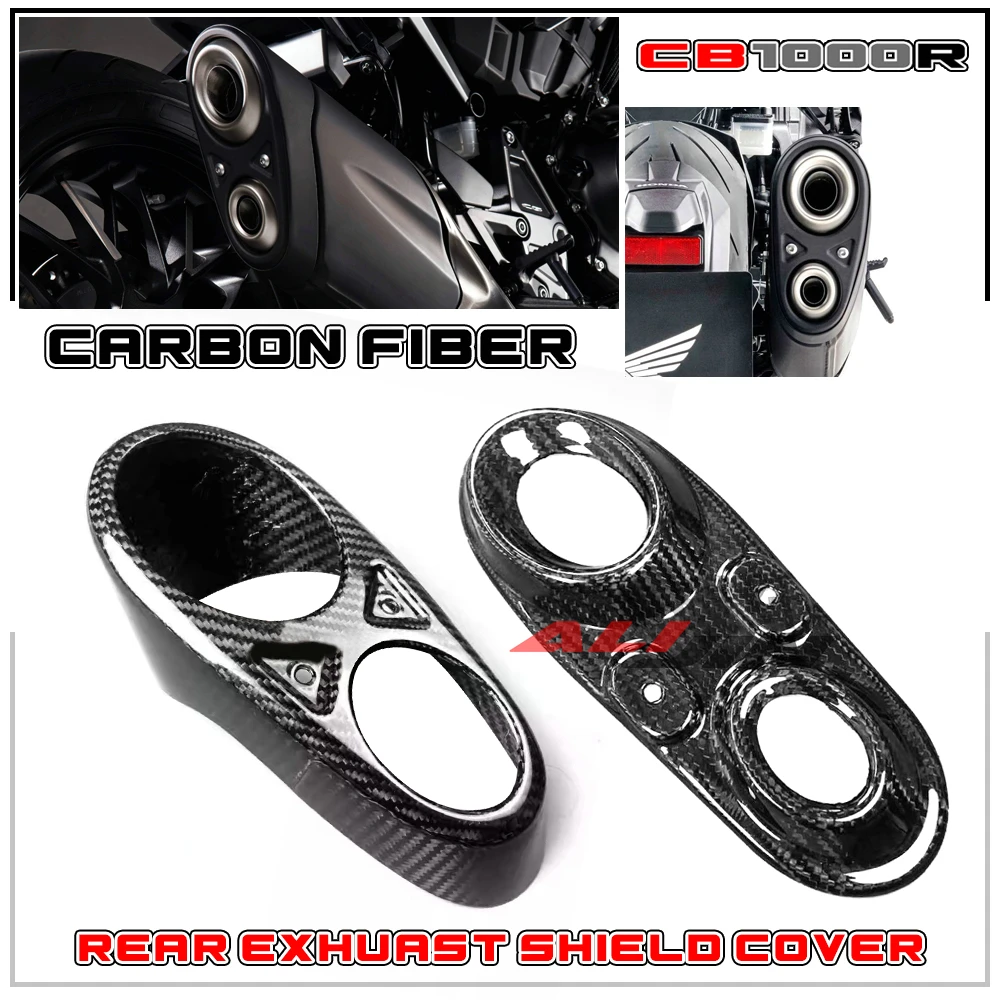 100% Carbon fiber For HONDA CB1000R 2018-2023 Motorcycle Rear Exhaust Pipe Heat Inner Inside Outside Shield Cover Guard Fairing