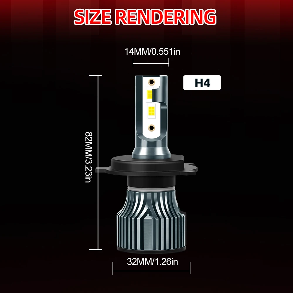 Fit For Can-Am Ryker (2019-2024) LED Lamps H4 Hi/Lo Beam All In One Headlights 30000LM 160W Power Halogen Replacement With Fan