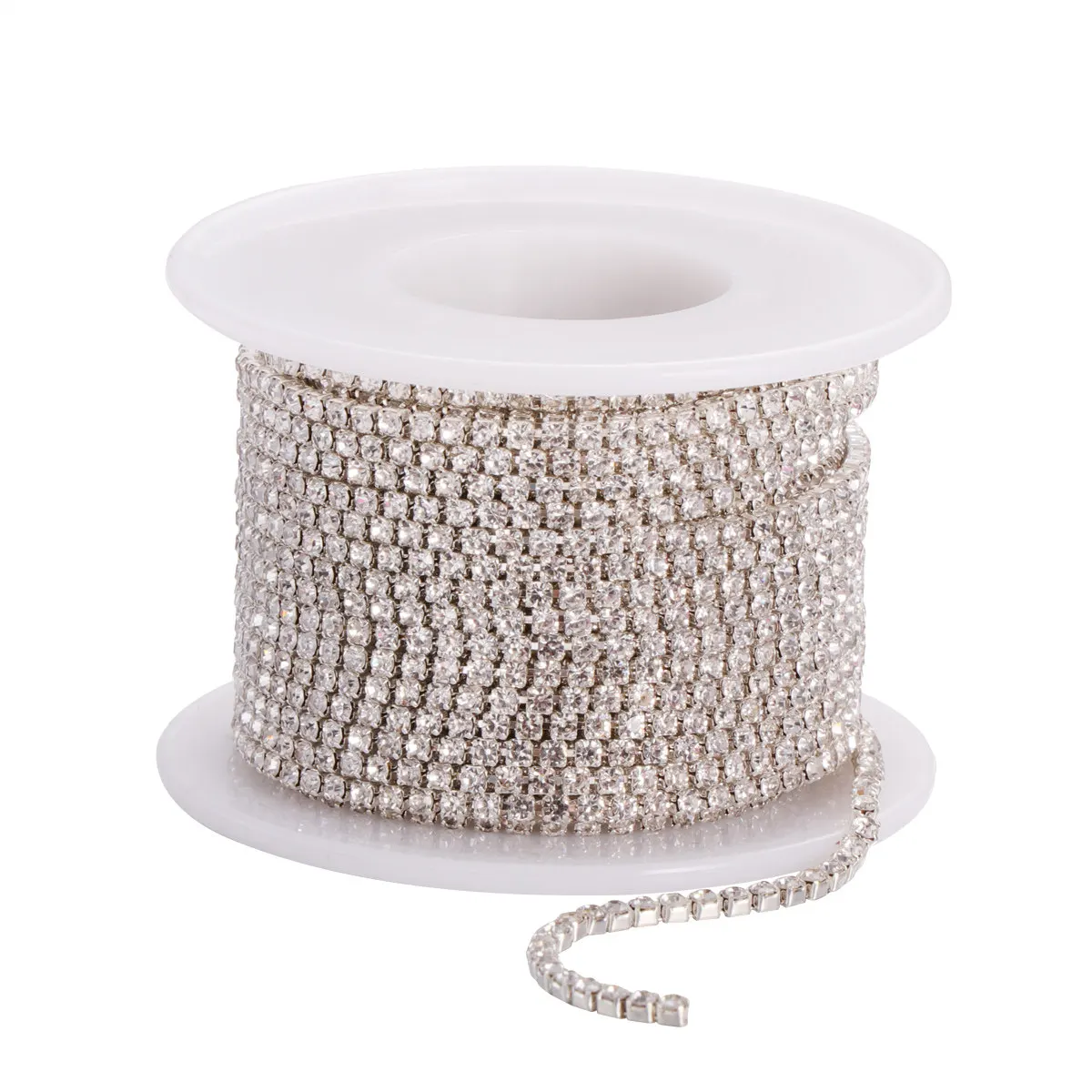 

10m Clear Crystal Rhinestone Claw Chain Durable Trim for Wedding Party Costume Bridal Veil Jewelry Sewing DIY Claw Chain