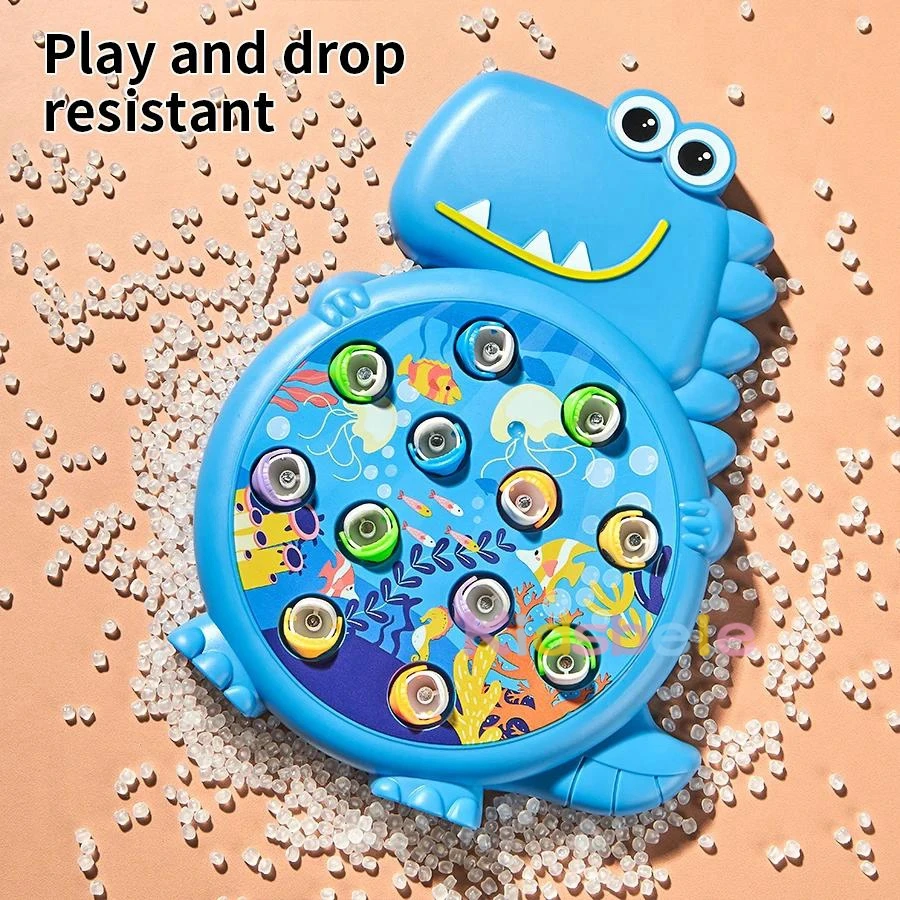 Gioco di pesca multigiocatore per bambini – Stagno elettrico rotante con pesci e canne magnetiche per giochi in famiglia e feste