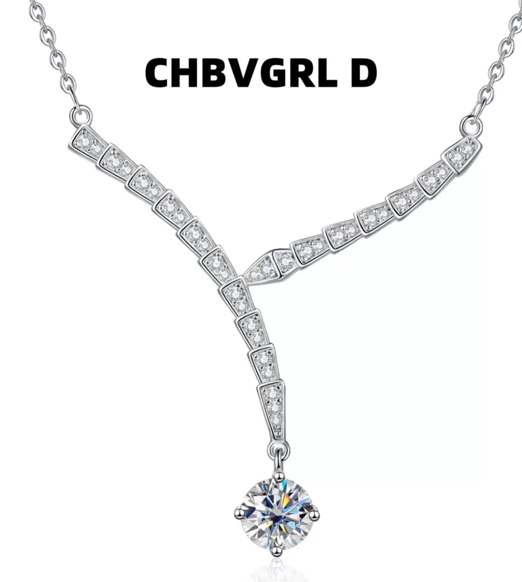 

[Fashion] Pure silver S925 moissanite French luxury necklace for women, new style, exquisite, high-end, fashionable, versatile,