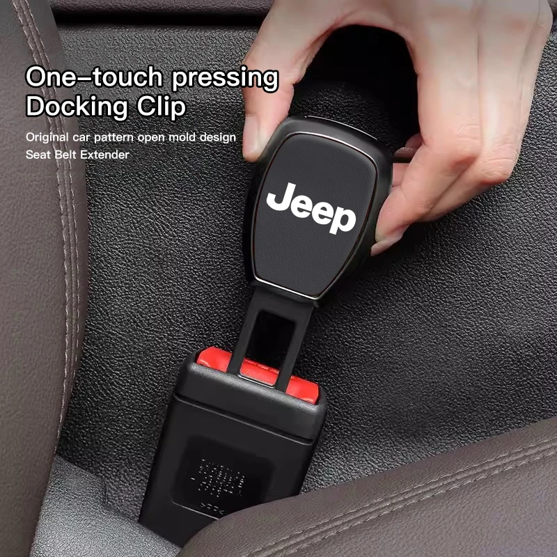 Car Seat Belt Extender Clip Safety Buckle Plug Accessories For Jeep Grand Cherokee Wrangler JK Gladiator Compass Renegade Patrio