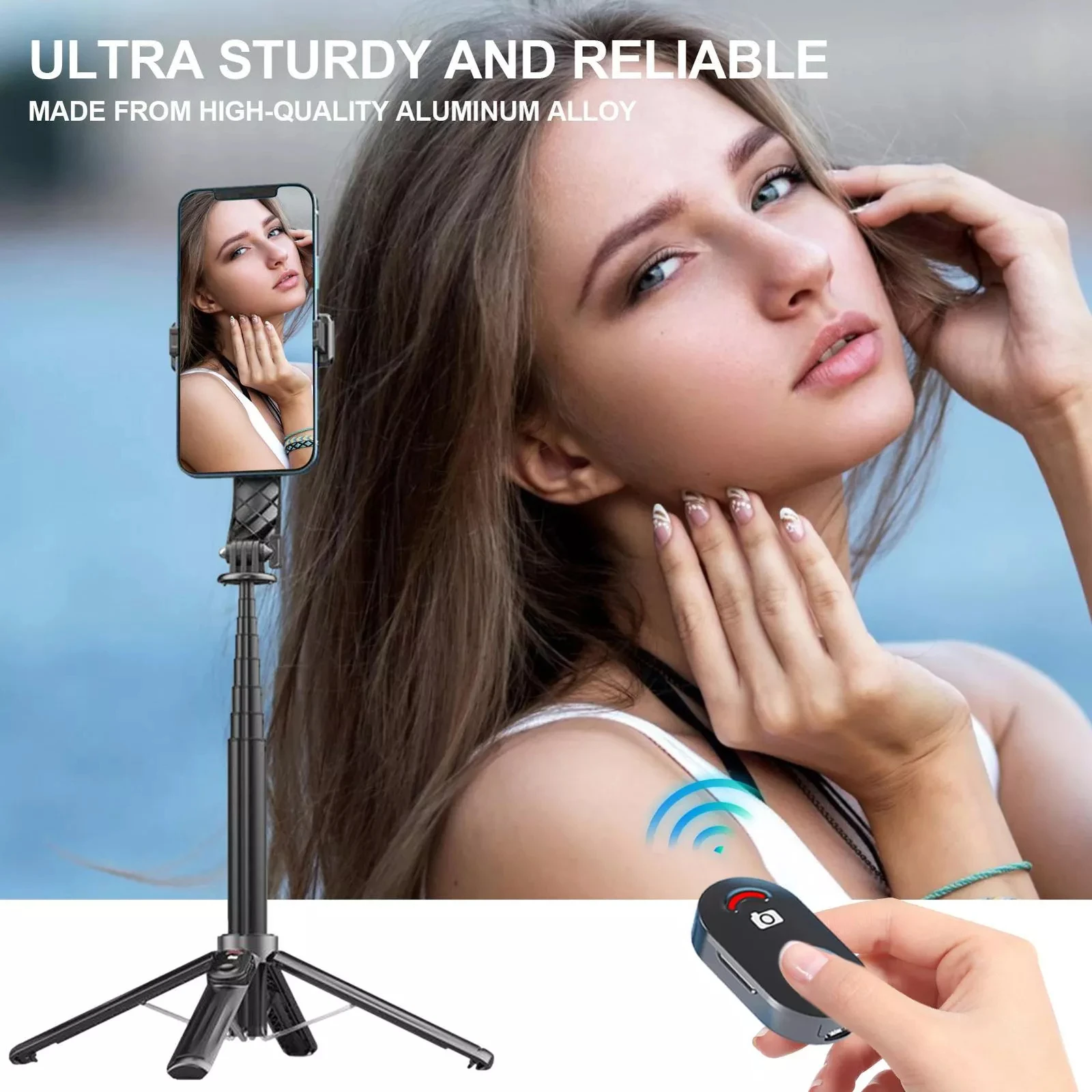 LISCN Smartphone Selfie Sticks 360 Degree Rotation Wireless Remote Control Tripod Aluminum Alloy Selfie Sticks