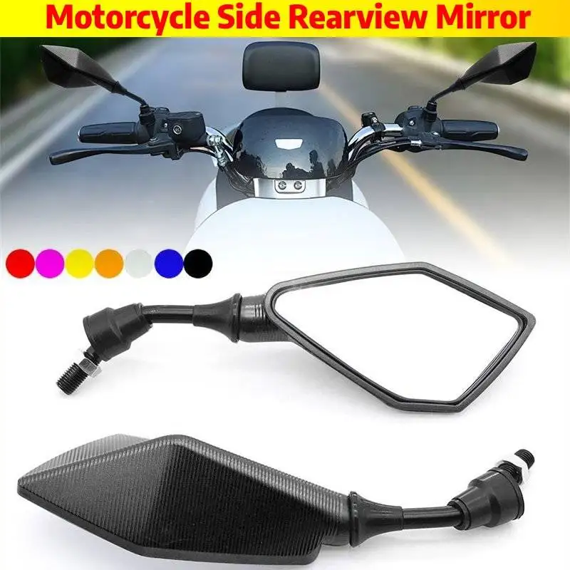Motorcycle Mirrors Black M10 ABS Motorcycle Rearview Mirrors Scooter E-Bike ATV Dirt Bike Rear View Mirrors HD Side Mirror