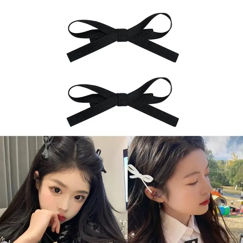 29ee elegante estilo y2k balletcore mini grampo cabelo clipes planos balletcore hairpin fita grampo cabelo para