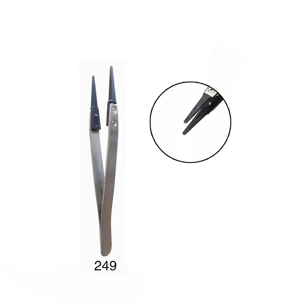 Stainless Steel Craft Tweezers with Replaceable Tip High Strength Anti Static Non Magnetic Acid Base Protection