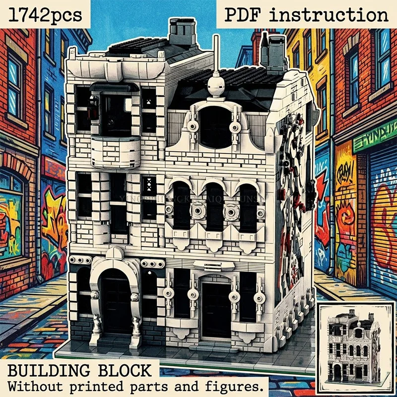 Ensemble de construction de maison de résidence urbaine de rue, jouet de briques de construction DIY, cadeau pour 247694 moc