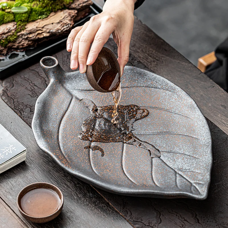 

Ceramic Teaware Tea Tray Plate Kitchen Gadget Vintage Luxury Tea Tray Portable Dish Bandeja De Madera Office Accessories