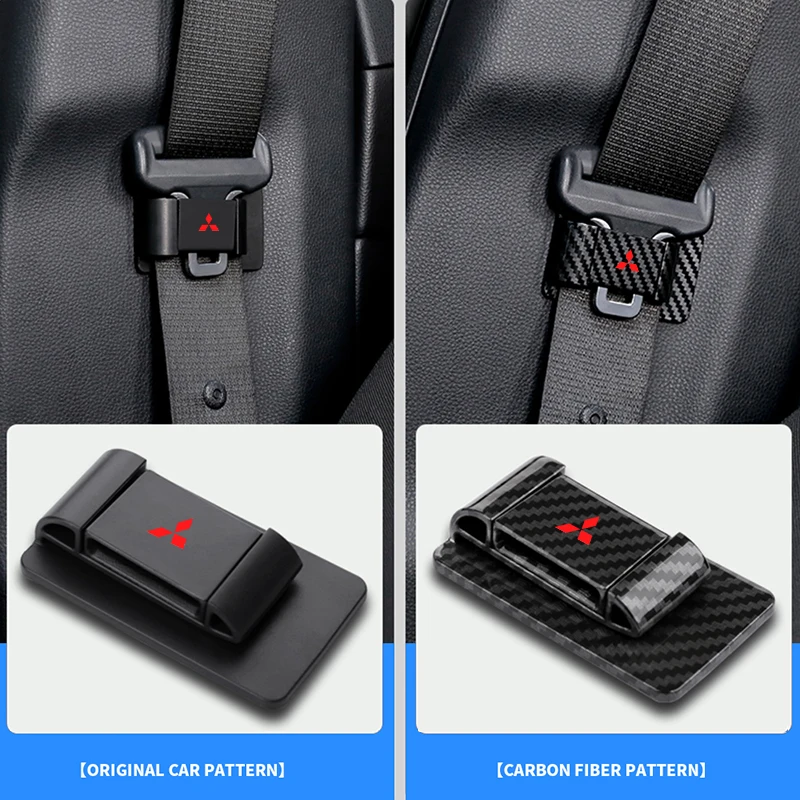 1pcs Car Logo Safety Belt Retainer SeatBelt Clips Car Interiors For Mitsubishi Eclipse Lancer Outlander Pajero ASX Colt Space Ex