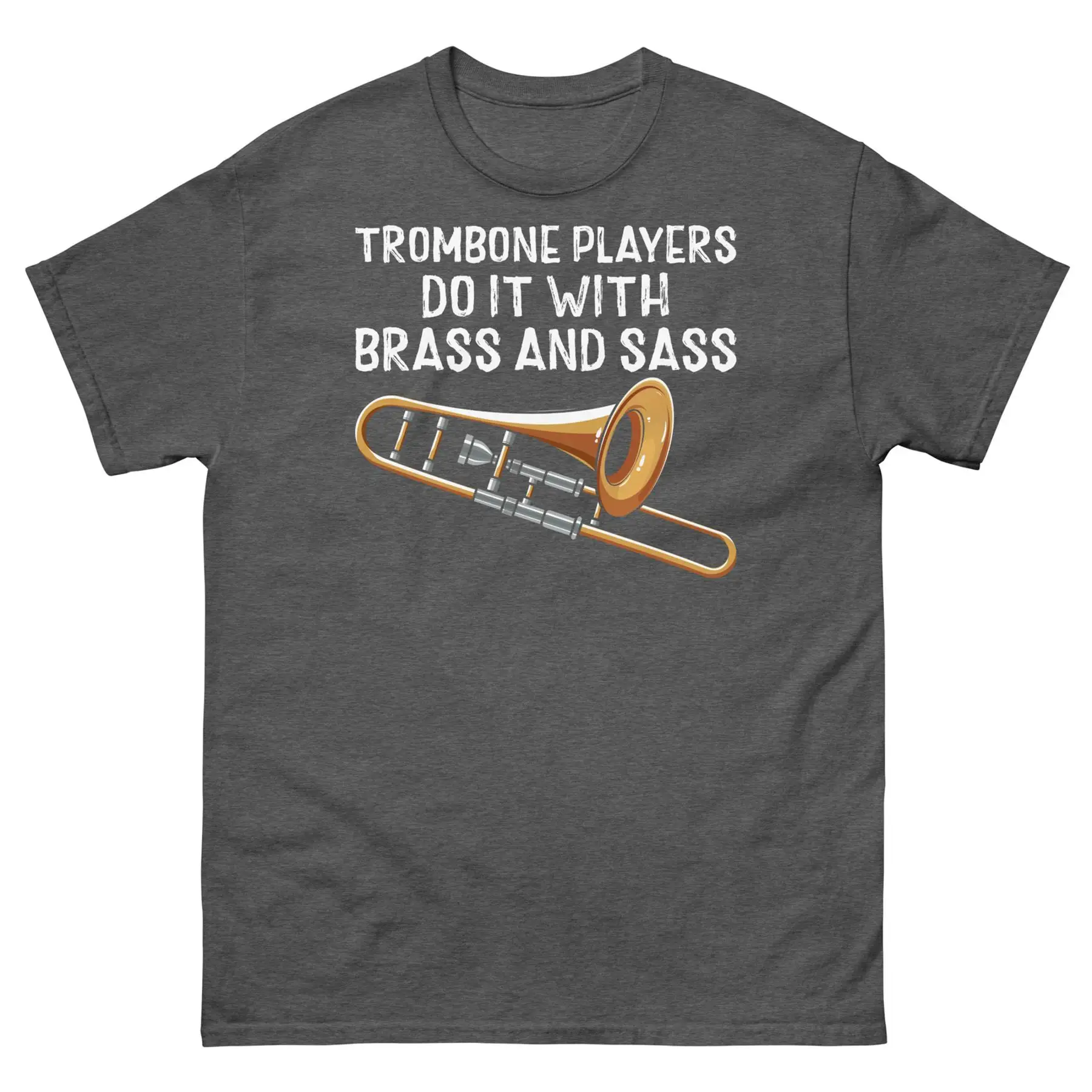 

Мужская классическая футболка тромбона Players Do It с духовыми и дерзкими инструментами