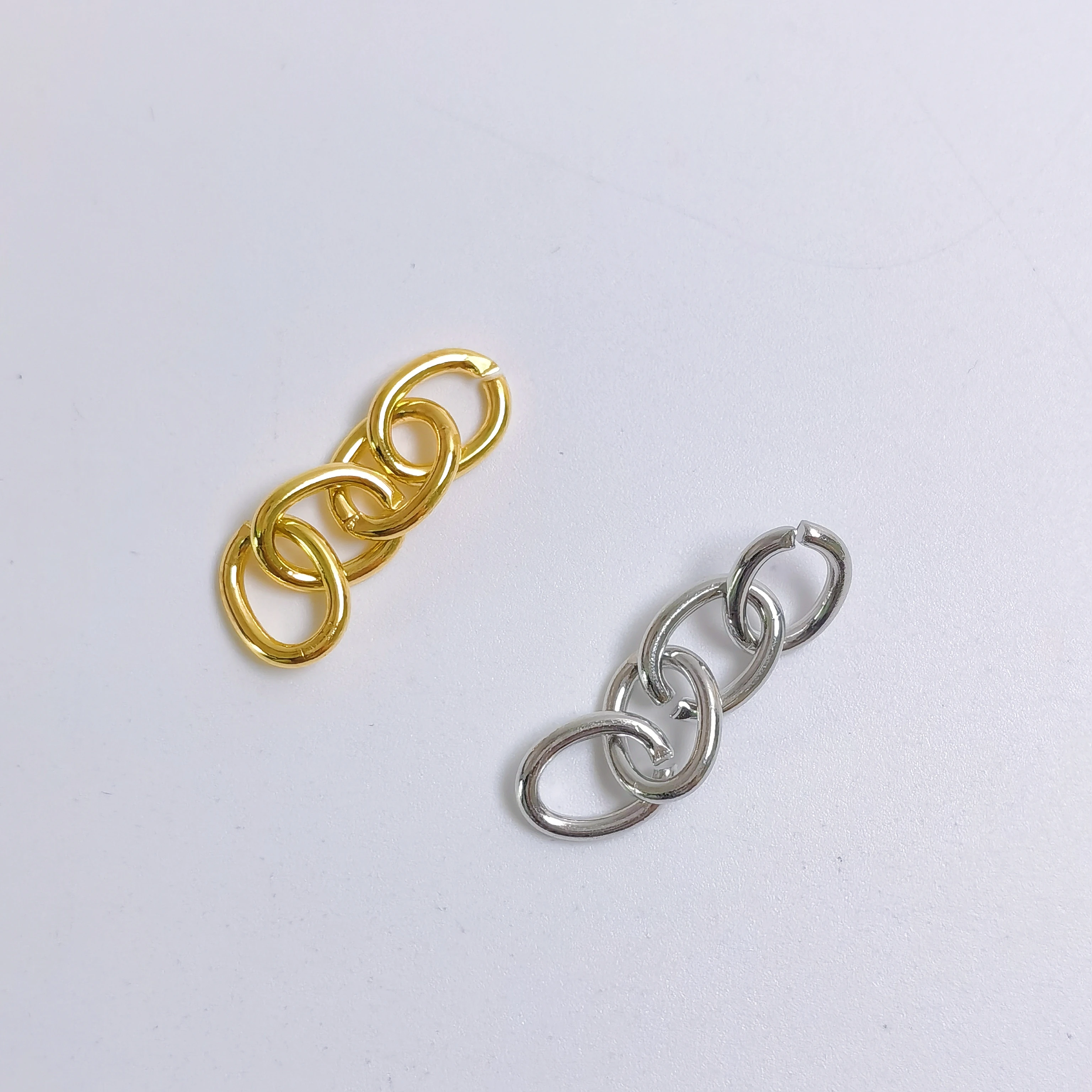 4-Link Extension Chains Keychain Tail Chains Metal Ring Buckle for DIY Bracelet Craft Jewelry Making Accessories