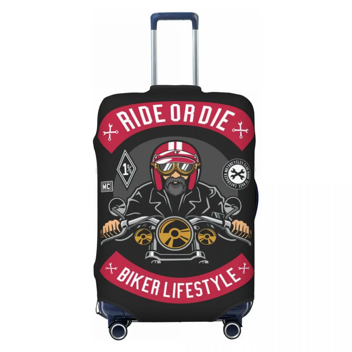 Ride Or Die Biker Lifestyle Print Luggage Protective Dust Covers Elastic Waterproof 18-32inch Suitcase Cover Travel Accessories