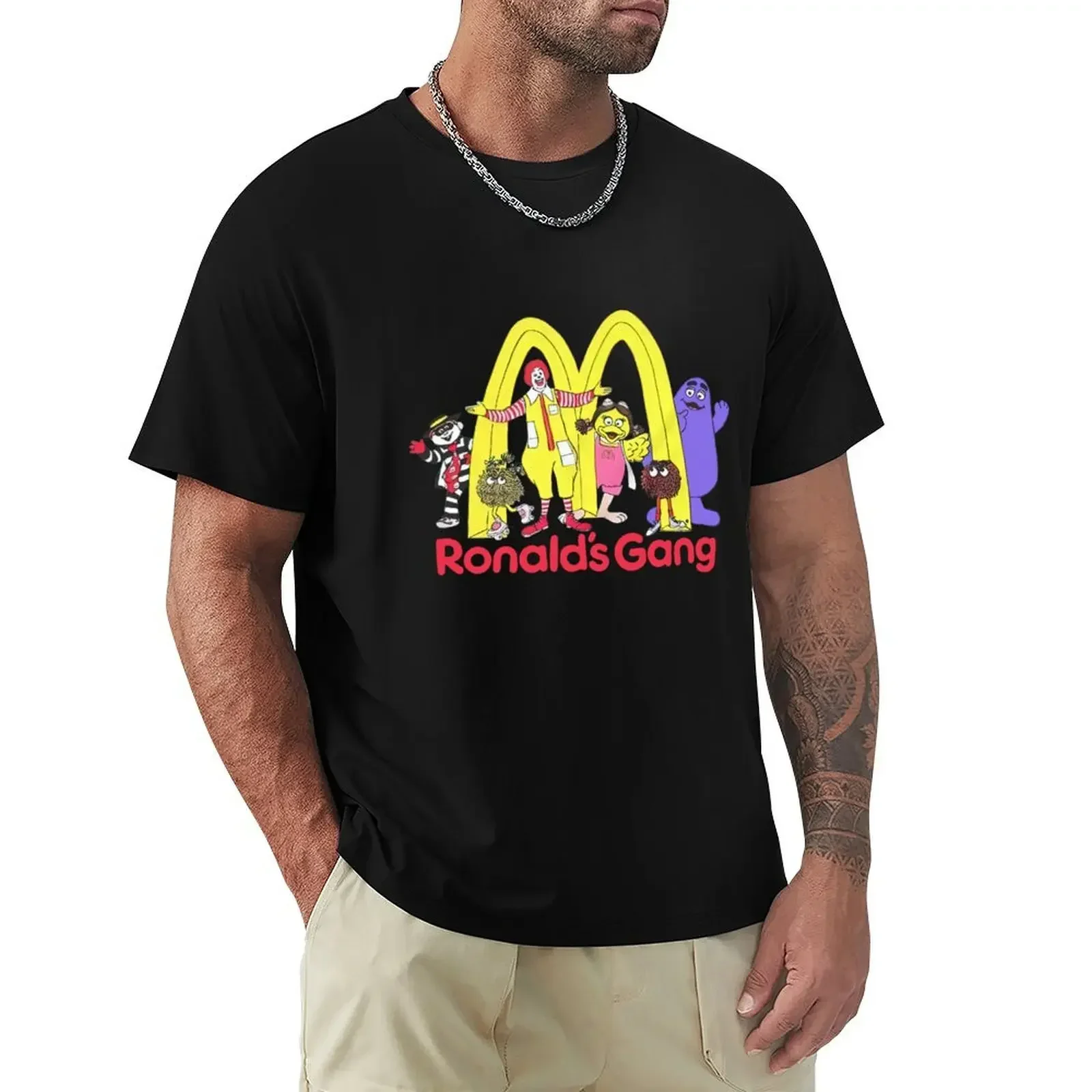 Hippie clothes mens clothes Mc Ronalds Gang T-shirt for a boy heavyweights oversized graphic harajuku men clothing summer style