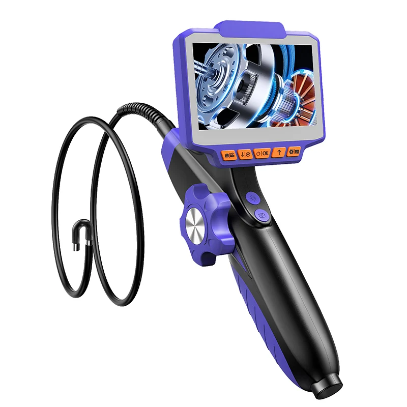 Two-Way Articulating Borescope with Light 4.3 inch IPS Endoscope Inspection Camera with Articulation Head For Car Wall Tube