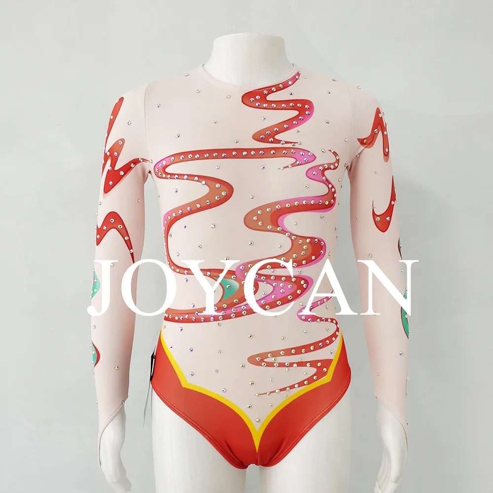 

JoyCan Gymnastics Leotards Girls Women Orange Spandex Elegant Dance Wear for Competitiion