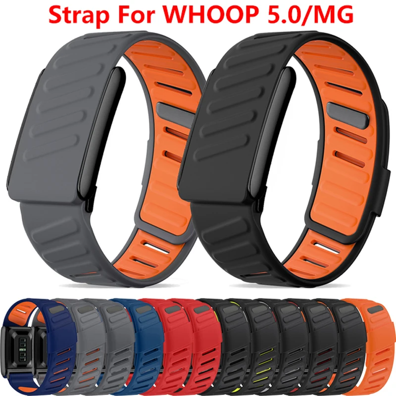 

Compatible with WHOOP 5.0/MG Wrist Band Soft-Touch Silicone Waterproof Sweatproof Soft Adjustable Rubber Band for Whoop 5.0/MG