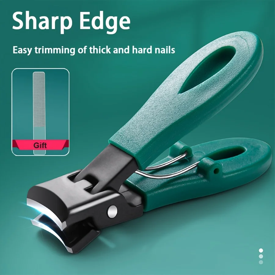 2pcs Large‑Opening Nail Clipper Set,Sharp Anti‑splash Design,Heavy‑Duty Trimmer for Thick Hard Nails,Portable Home Manicure