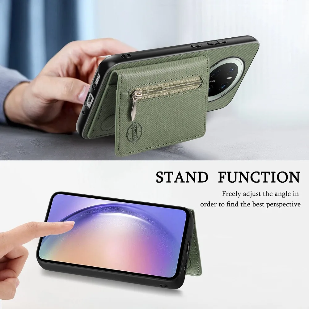 Etui na telefon Realme 14 15 16 Pro Plus 5G z klapką na karty, skórzane, z zamkiem błyskawicznym, ochrona RFID 360, bumper, coque, futerał na telefon Realme 12 13 14X 15 Realme14, tylna obudowa — zdjęcie produktu 3