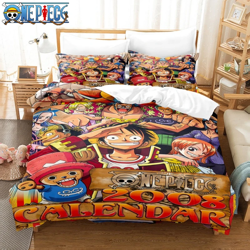 

ONE PIECE Harajuku 3D Print Bedding Set Anime Figure Monkey D. Luffy Duvet Twin Full Queen King Bedclothes Oversized Bed Linen