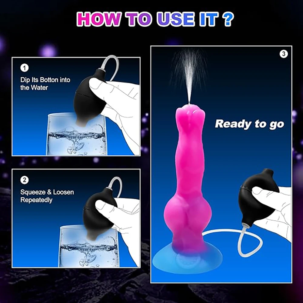 Huge Horse Dildo Squirting Fantasy Monster Dildo Anal Plug Sex Toy for Women Silicone Suction Cup Dildo Soft Anal for Beginner