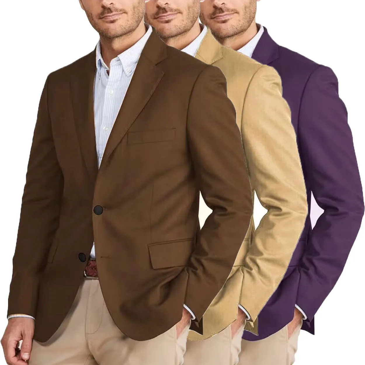 

2025 New Men's Solid Color One Button Suit Jacket High Quality Business Casual Wedding Formal Slim Fit Summer Blazer